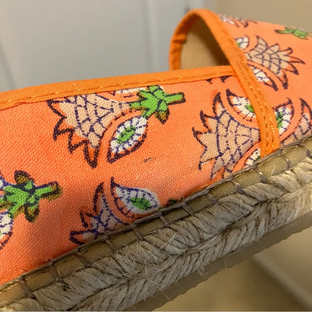 Anthropologie SZ  Blockprints Penny Espadrilles in Orange Print Size 7.5